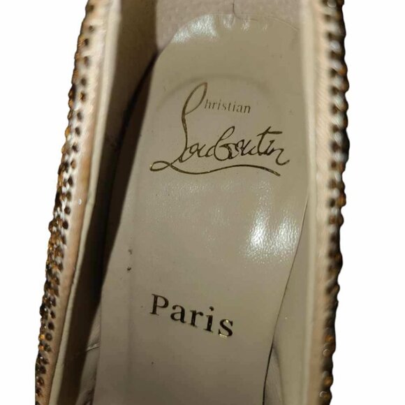 Authentic Christian Louboutin Gold Strass Daffodile Crystals Platform Heels 36/6 - Picture 13 of 14